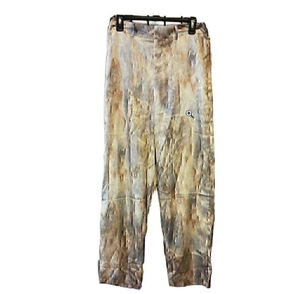 Straight Leg Pants Marble Print High Waisted Full-length Satin Feel Size 4 - Picture 5 of 7